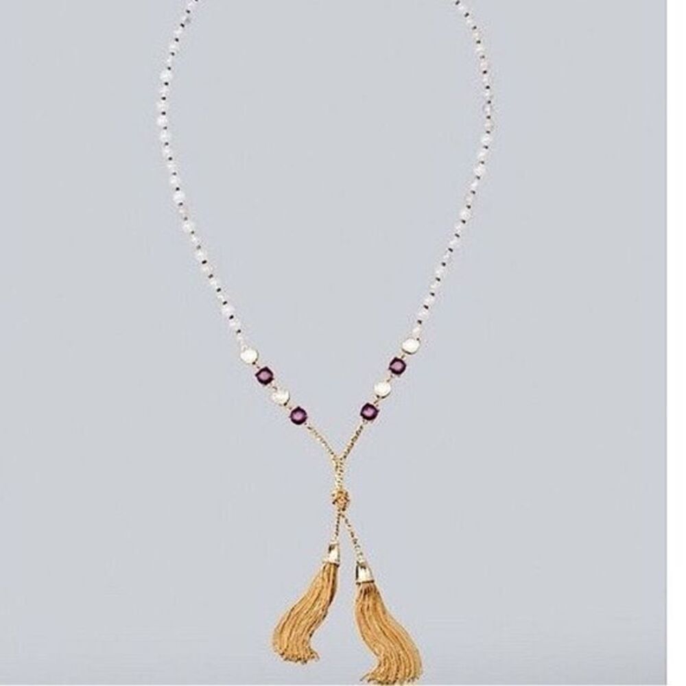 White House Black Market Long Tassel Necklace